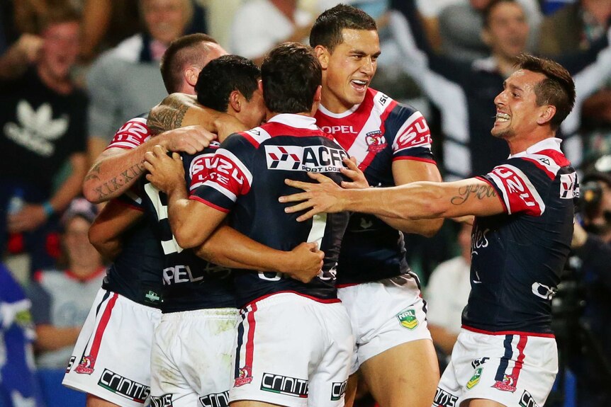 Sonny Bill celebrates as Dogs go down