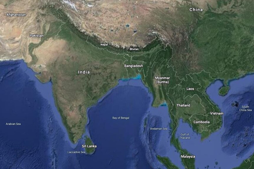 A map of the Bay of Bengal