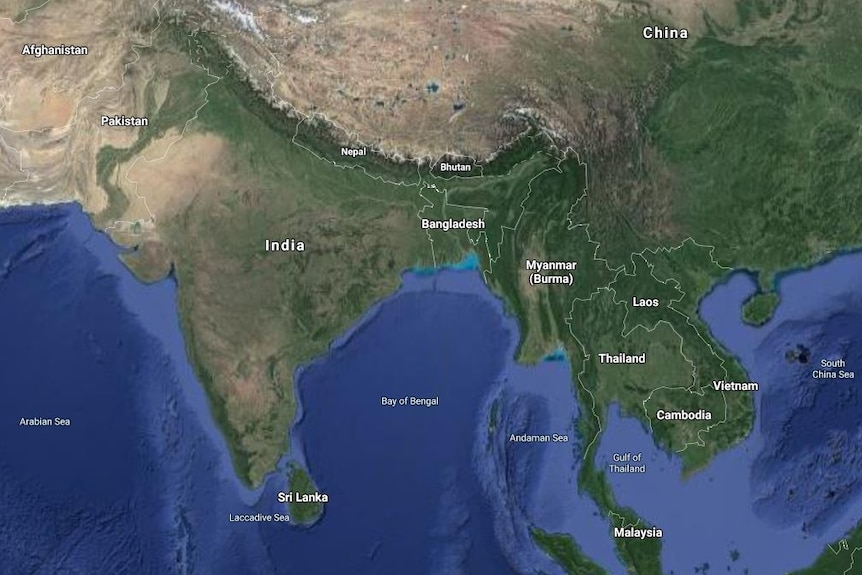 A map of the Bay of Bengal