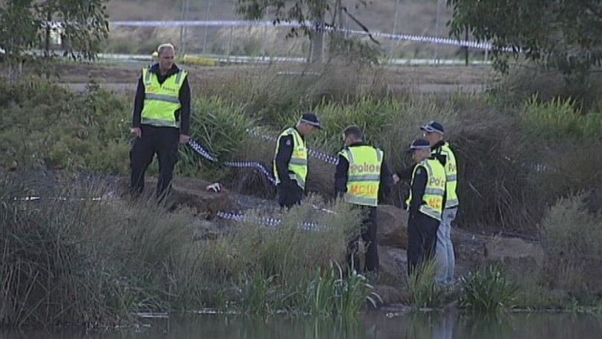 Police investigate where a car went into a lake at Wyndham Vale, in Melbourne's west.