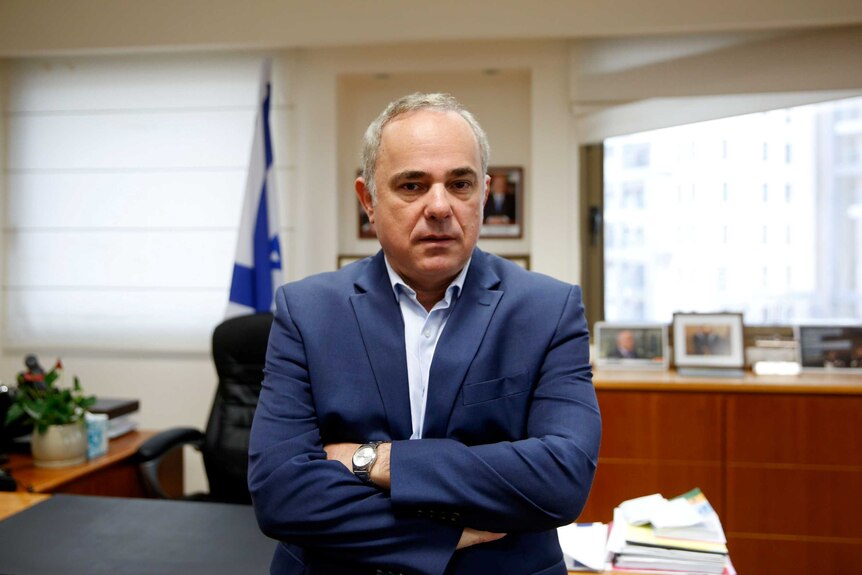 Israel's Energy Minister Yuval Steinitz poses for a photograph.