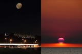 Moon rise and sunset to coincide in Perth on October 27, 2015.