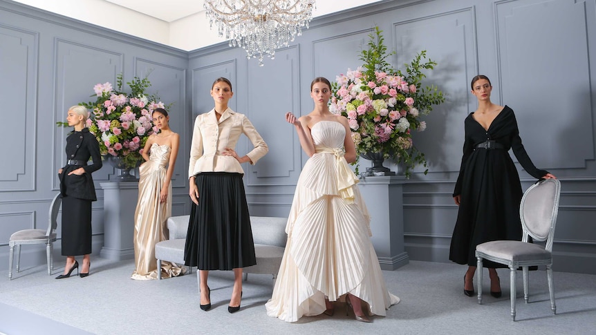 Models wearing  Dior at the announcement of the NGV exhibition