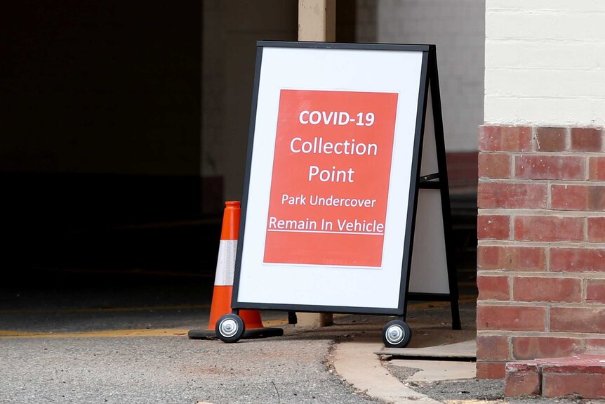 A COVID-19 testing collection point in Adelaide.