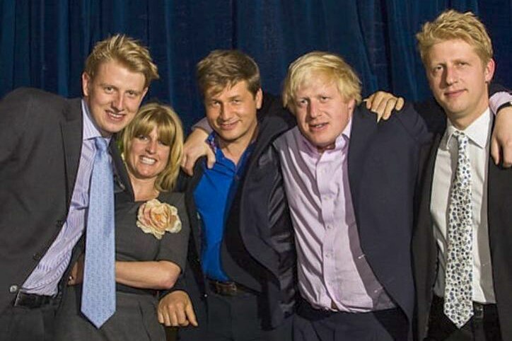 Boris Johnson and his three brothers and sister with their arms around each other