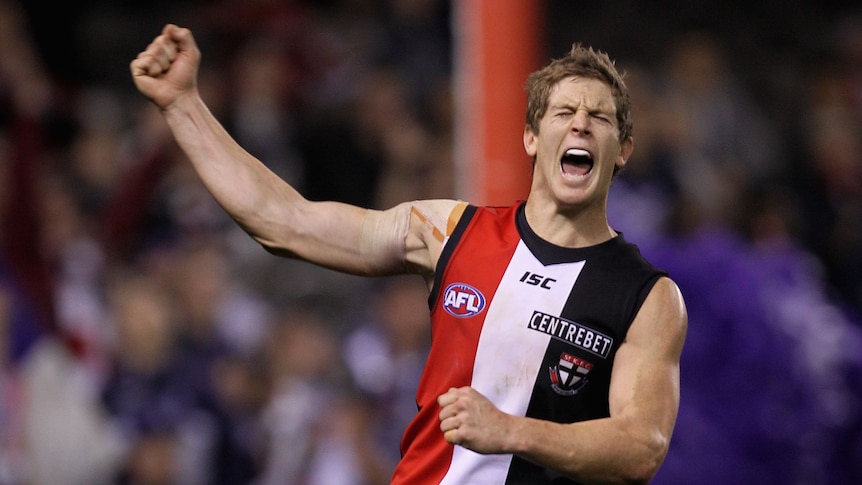 Dal Santo celebrates a goal