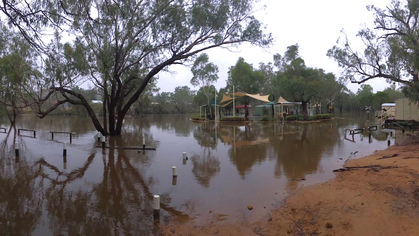 The picnic area in York is flooded.