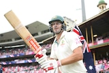 Joe Burns batting for Australia in a Test match