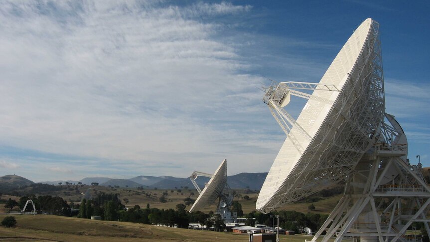 Antennas at the Canberra Deep Space Communication Complex.