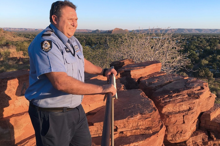 Kununurra police Senior Sergeant Steve Principe stares out across the land.