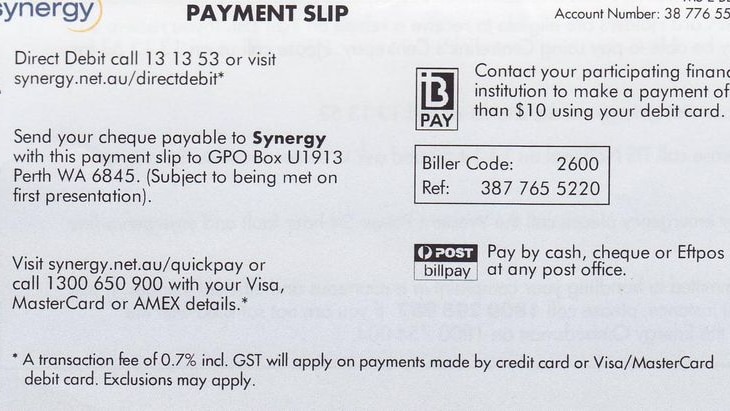 Synergy power bill