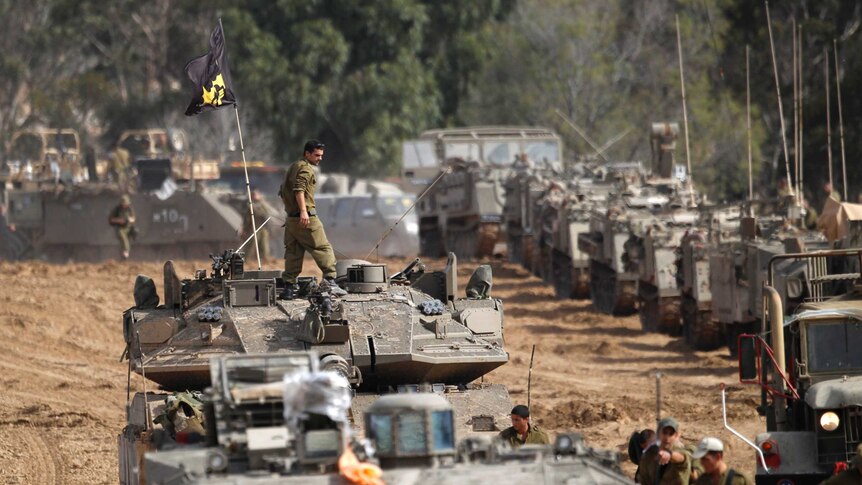 Israeli tanks gather near Gaza