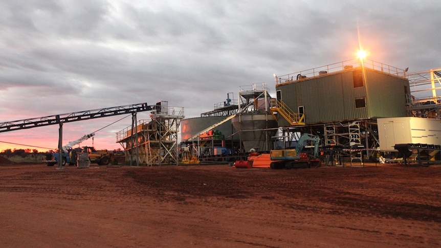 Processing plant in an outback setting.