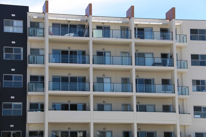 Apartments with balconies.