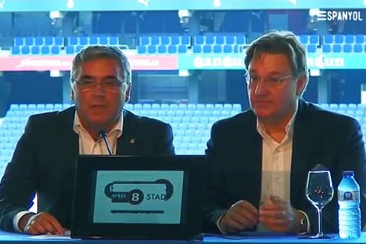 Former RCD Espanyol club president with Power 8's Philippe Cappelle