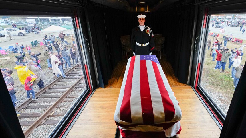 George HW Bush funeral train in Texas