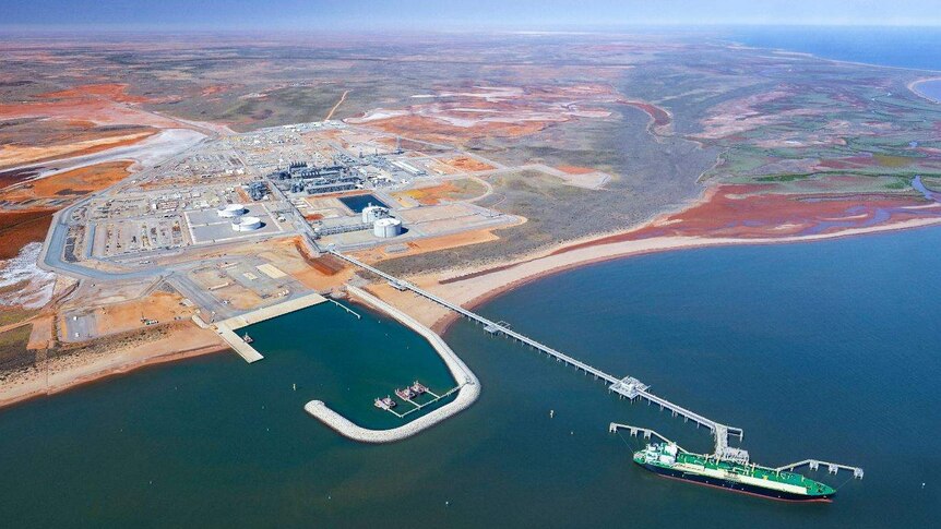 An aerial shot of the Chevron-operated Wheatstone LNG plant at Ashburton
