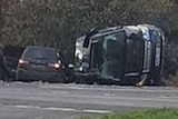 The scene of the road accident involving Prince Philip