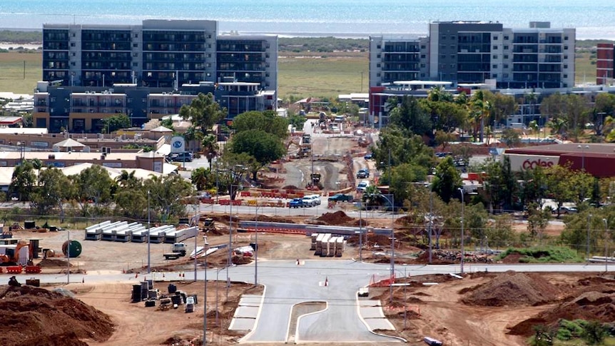 Works during the Karratha town centre redevelopment.