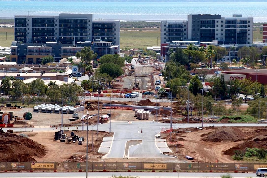 Works during the Karratha town centre redevelopment.