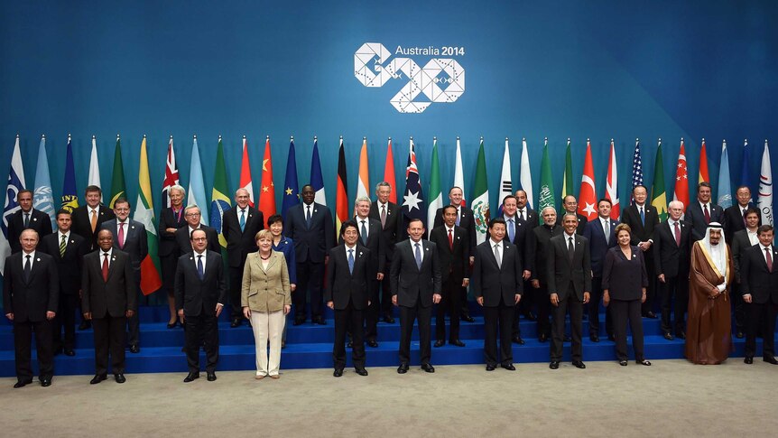 G20: photo of all leaders at Brisbane meeting
