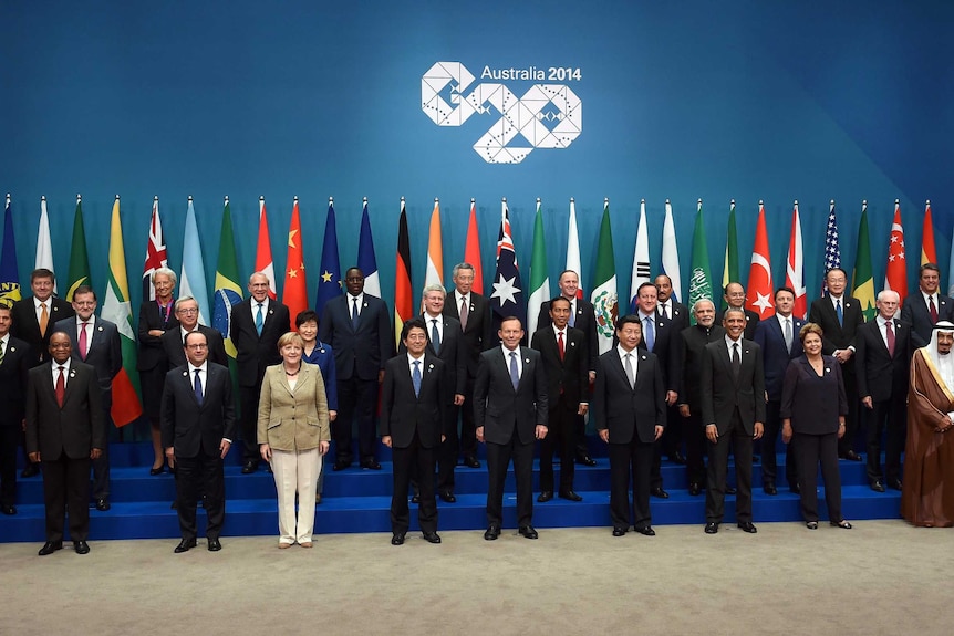 G20: photo of all leaders at Brisbane meeting