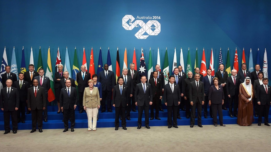 G20: photo of all leaders at Brisbane meeting