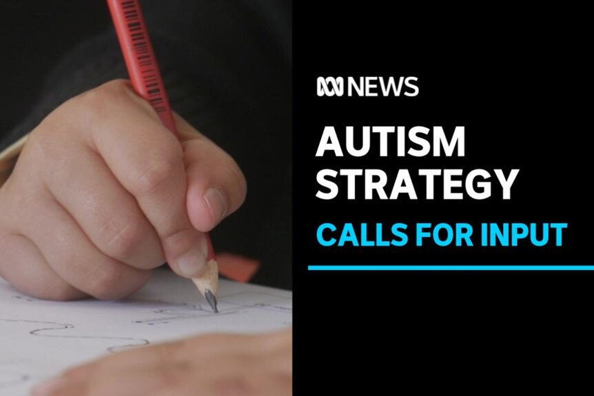 Autism Strategy, Calls For Input: Childs hand holds a pencil and is tracing lines. 