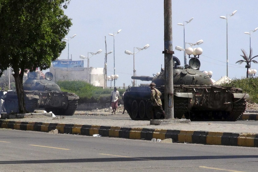Army tanks in Yemen