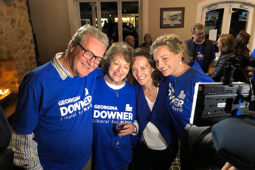 The Downer family on the night of the Mayo by-election.