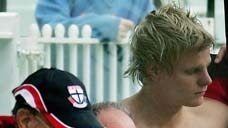 Nick Riewoldt watches from the bench as the Saints beat Western Bulldogs
