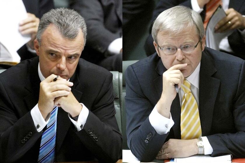 LtoR Opposition Leader Brendan Nelson and Prime Minister Kevin Rudd