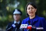 NSW Premier Gladys Berejiklian speaks at a press conference