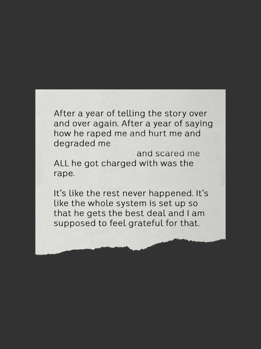 A graphic showing a portion of Zack's victim impact statement on a dark background.