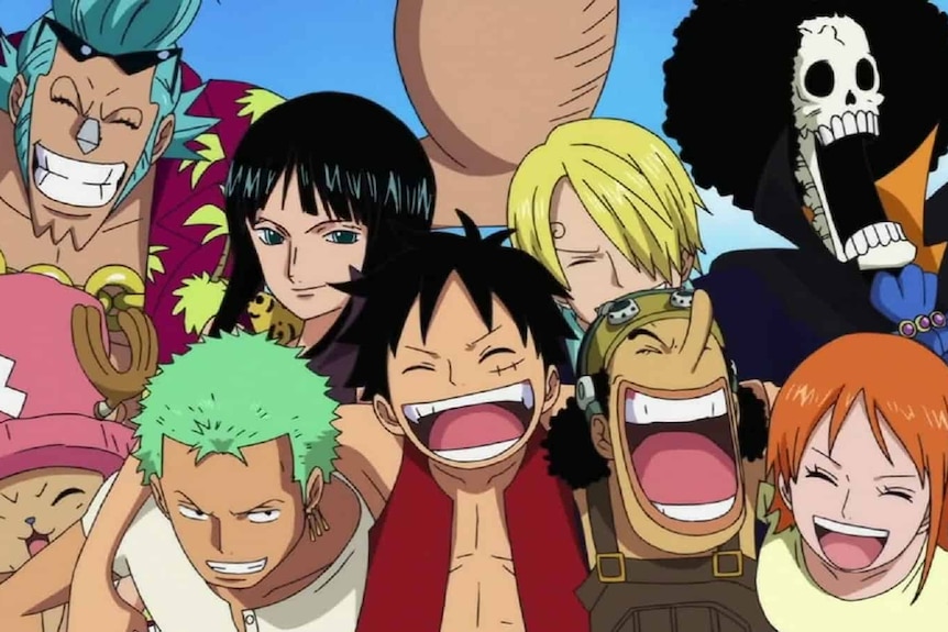 A screenshot of the One Piece animation series.