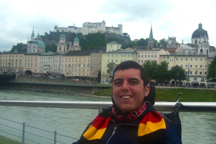 Cory Lee pictured in front of the River Salzach in Salzburg