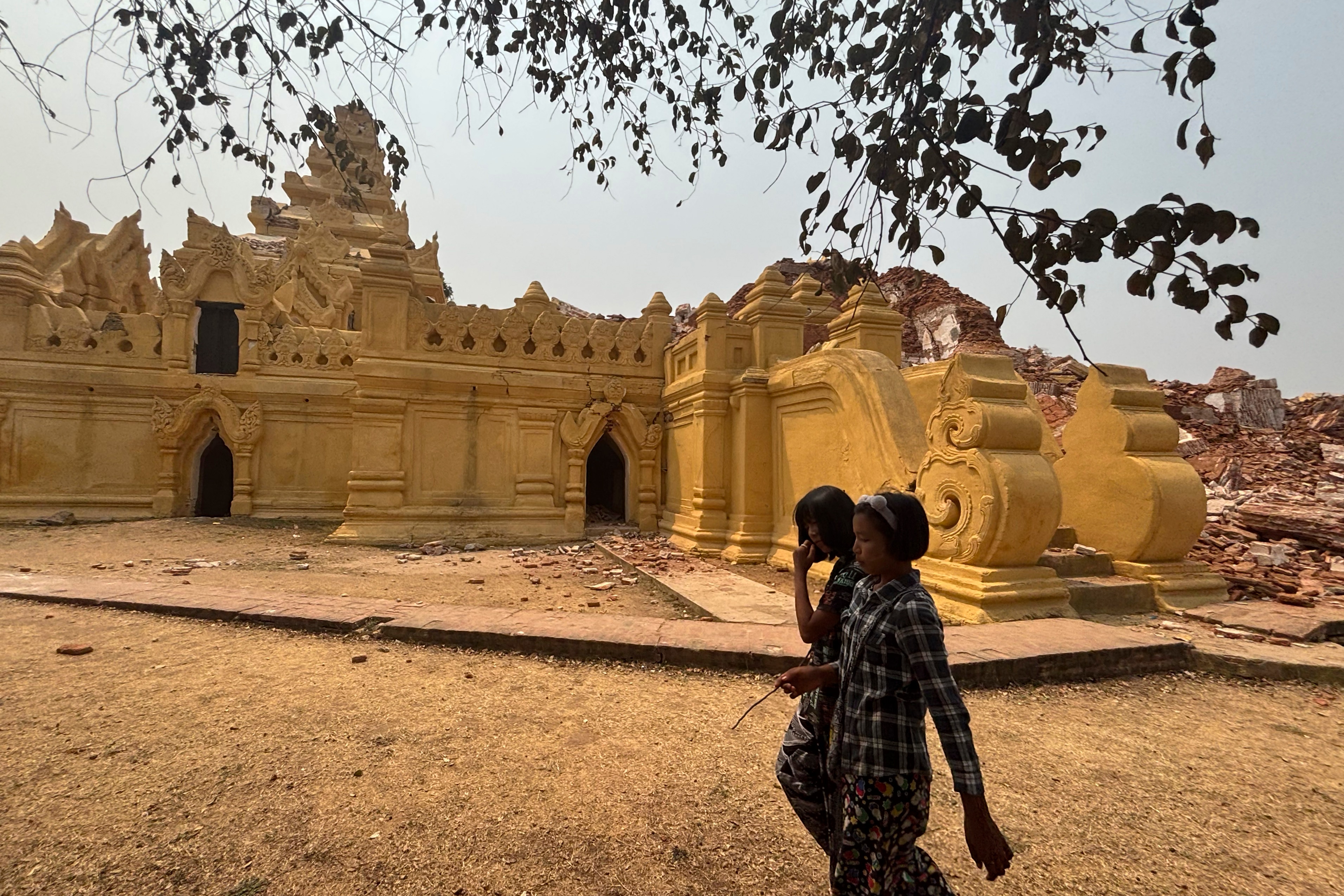 Smashed brick structure.