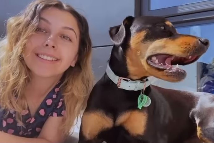 Holly Alexander and her dog Ester.