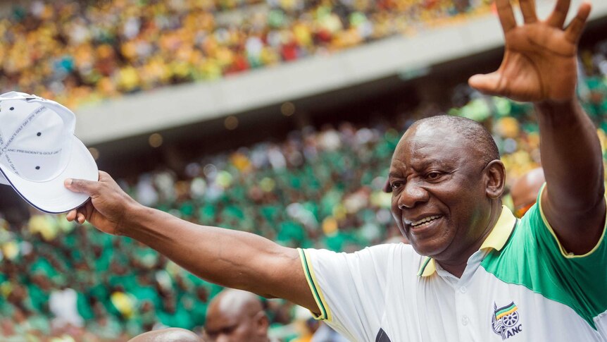 Newly re-elected ANC party leader, President Cyril Ramaphosa