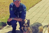 Koda the police dog and handler Senior Constable Simon Rosenhahn