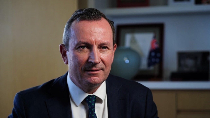 A close-up photo of WA Premier Mark McGowan wearing a tie and jacket.