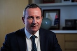 A close-up photo of WA Premier Mark McGowan wearing a tie and jacket.