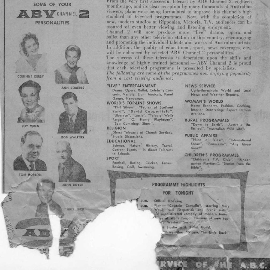 A flyer at the time of the official opening of the studios in 1958.