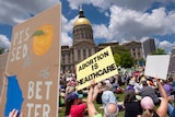 Abortion rights protesters rallied near the Georgia State Capitol in May.