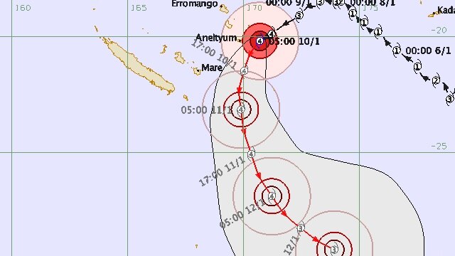 Severe Tropical Cyclone Ula approaches the Pacific nation of Vanuatu