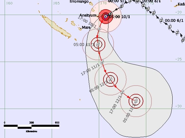 Severe Tropical Cyclone Ula approaches the Pacific nation of Vanuatu