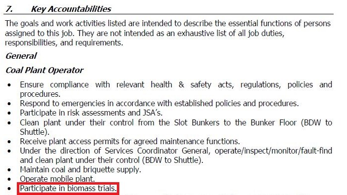 An excerpt of a job description advertised by GDF Suez in October last year.