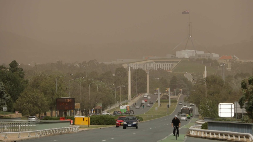 The view down Commonwealth Avenue of Parliament House