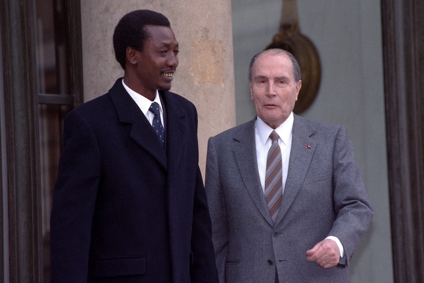 Idriss Deby with Francois Mitterrand