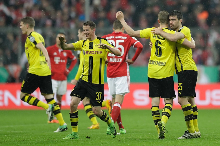 Borussia Dortmund players celebrate